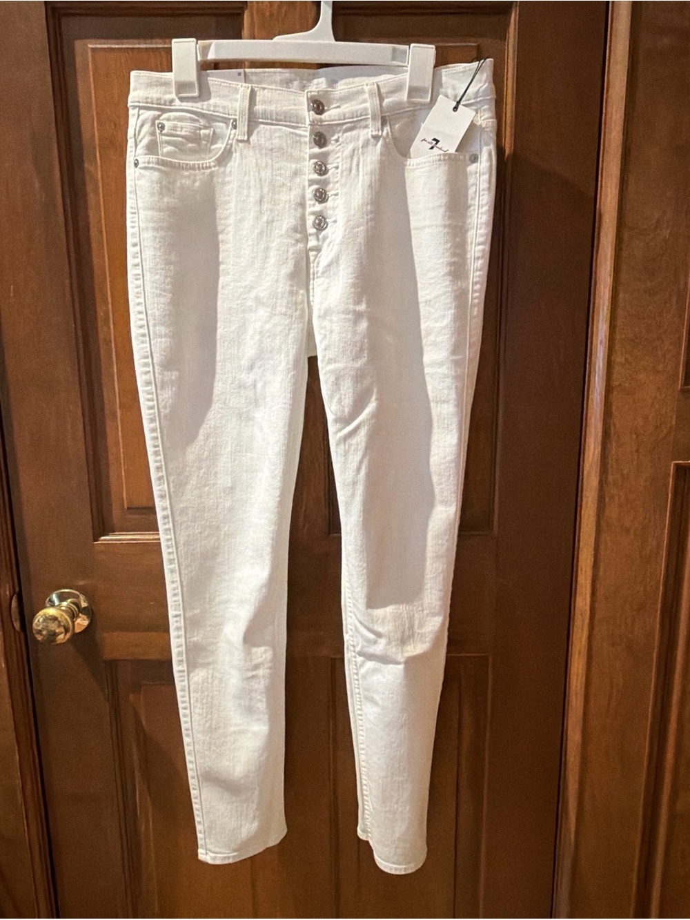 7 For All Mankind High-Rise White Button-Fly Women's Jeans BNWT